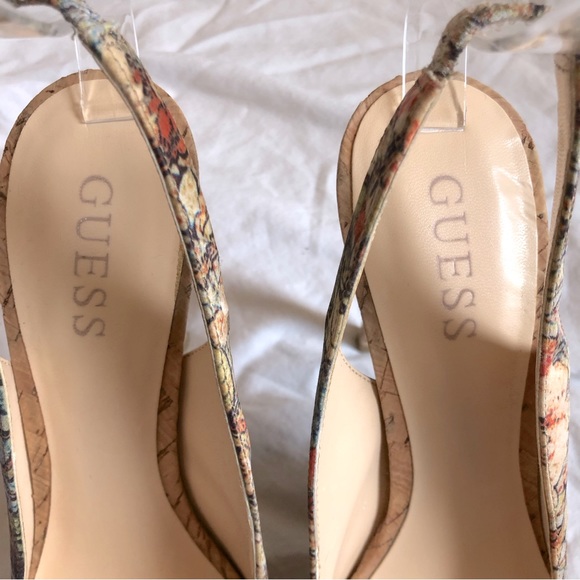 GUESS Gwaero3 Cork Platform Slingback Heels - Picture 12 of 16